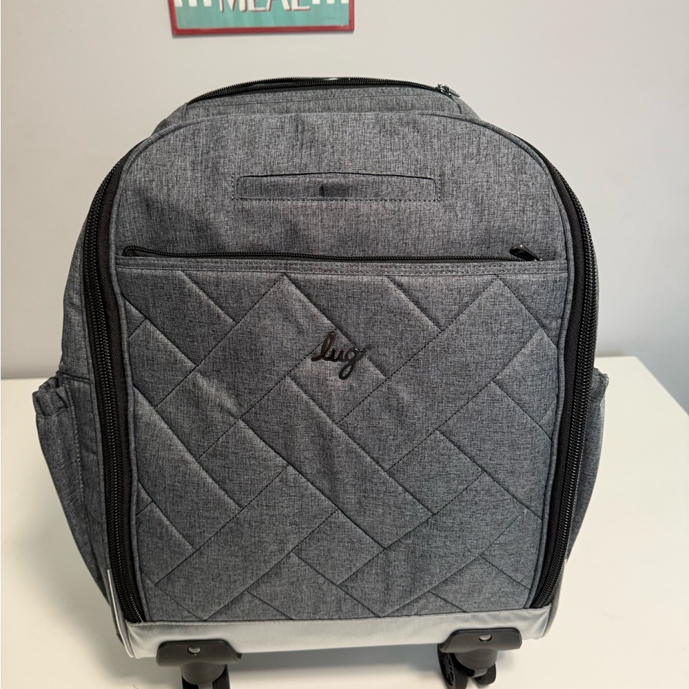 Lug Gray Quilted Carry On Travel Bag with Wheels